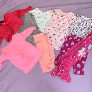 Newborn Girl Carter’s 9 piece bundle set lot
